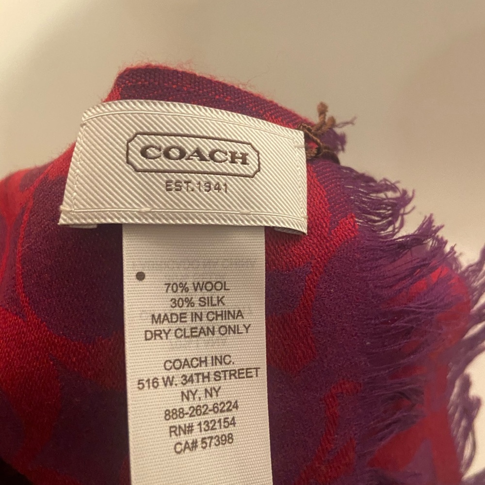 COACH wool silk blend scarf